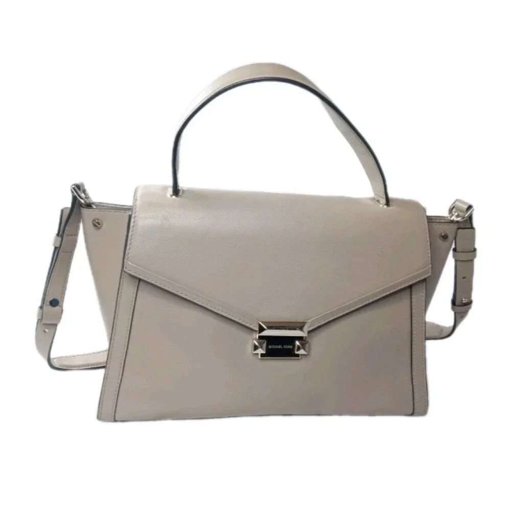 Michael kors Whitney Large Satchel Top Handle Leather Handbag Retail $348